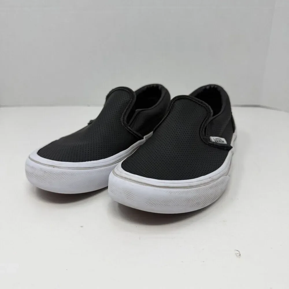 Vans Asher Perforated Kids Size 2.0 Slip-On Shoes Black 4200025664